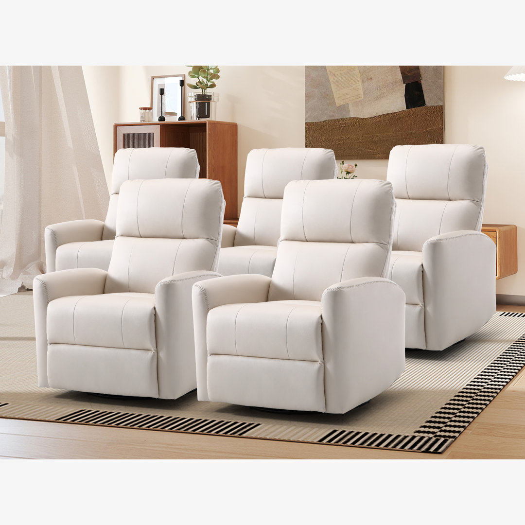 Radian 30.7" Wide Classic Refined Glider and Swivel Manual Reclining Home Theatre Seating (Set of 5) Latitude Run® Upholstery