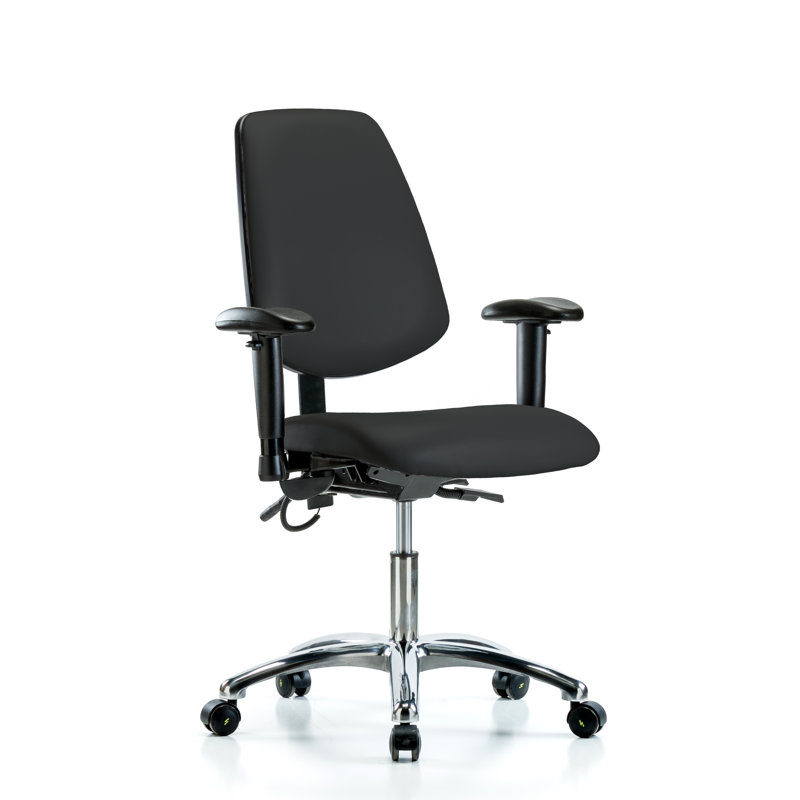 Vinyl Task Chair, Black, Casters