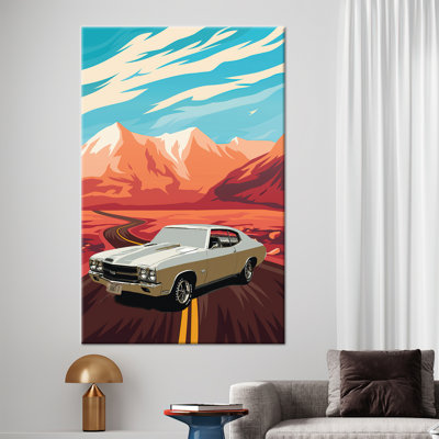 Retro American Muscle Car Wall Art Poster for Car Enthusiasts and Art Lovers