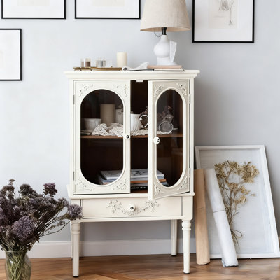 Buffet décoratif rétro en bois manufacturé blanc