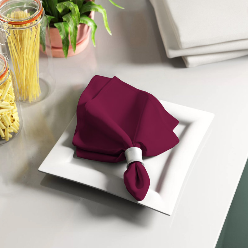 Polyester Solid Colour Square Napkin, Burgundy