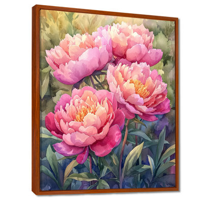 Pivoines dans le potager III - pivoines, art mural