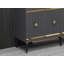 Buffet à 4 portes or / argent avec portes cannelées et garniture de panneau-457518105