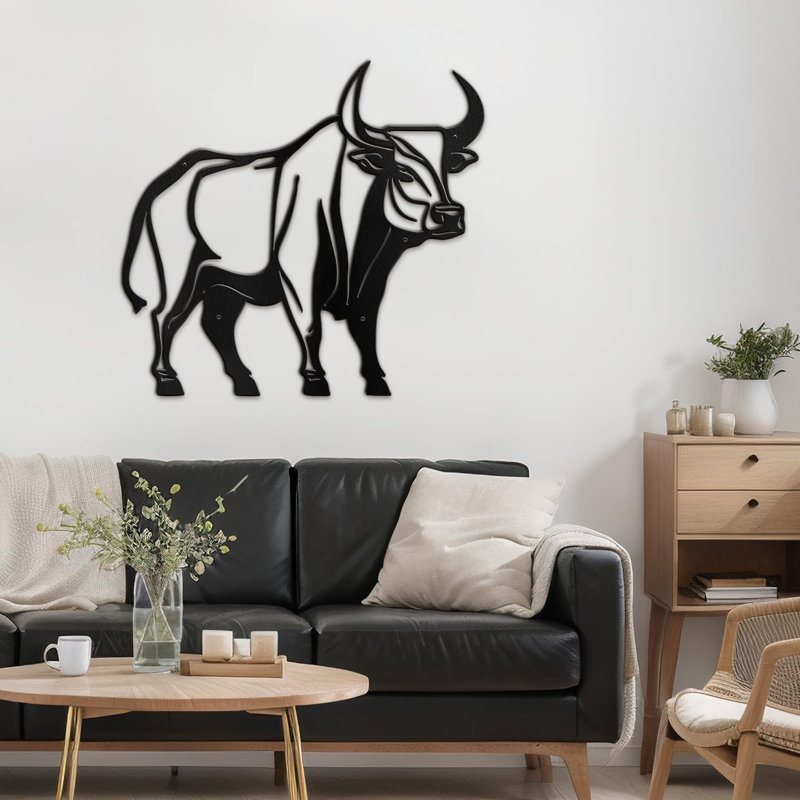 Décoration murale en métal, H 12 po x l 18 po x P 0,05 po, Noir