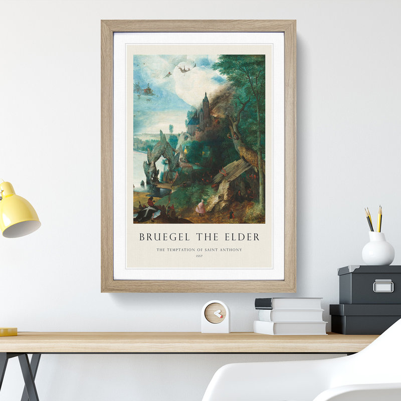 The Temptation of Saint Anthony by Pieter Bruegel the Elder - Picture Frame Painting, Oak Framed, 36cm H x 27cm W x 2cm D