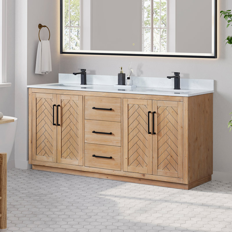 Meuble-lavabo double 72 po avec miroir Anais