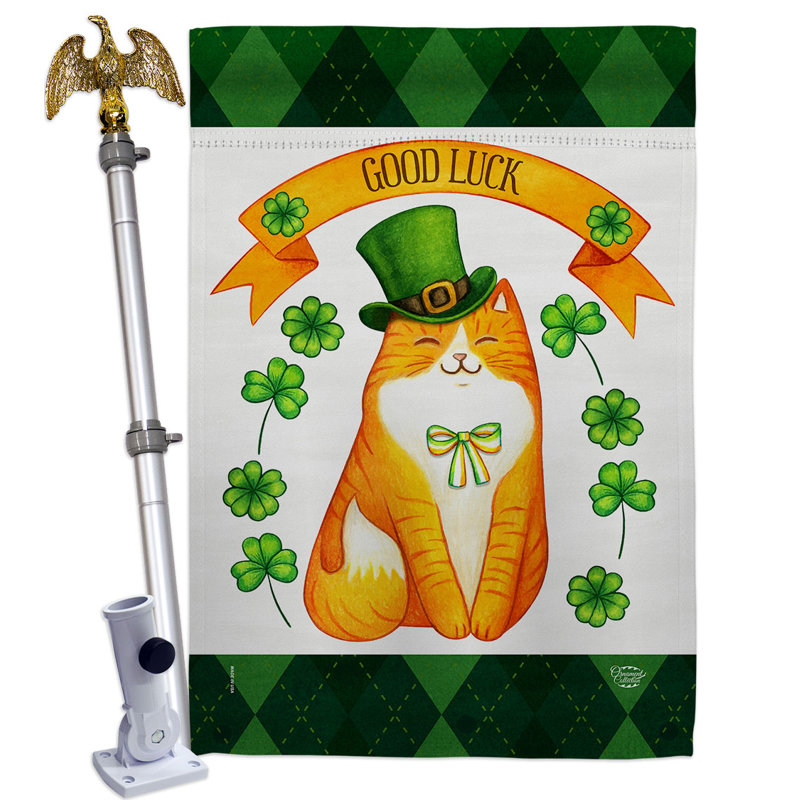Double Sided 40'' H x 28'' W Polyester St. Patrick's Day Flag Set