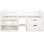 Lit mezzanine simple avec deux tablettes et tiroirs en blanc antique pour l'organisation de la chambre à coucher