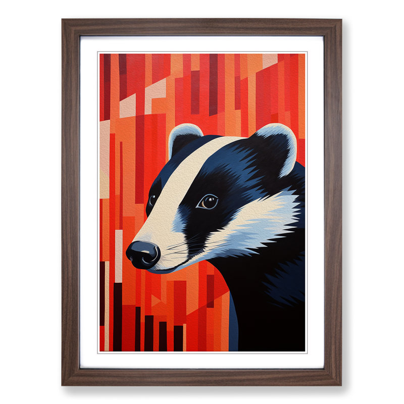 Single Picture Frame Print on Wood, Walnut Framed, 34cm H x 25cm W