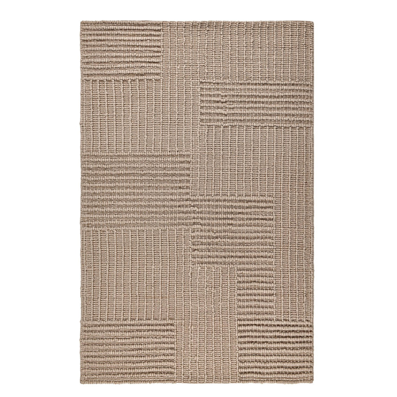 Clayton Geometric Area Rug in Beige, Rectangle 5' x 8'