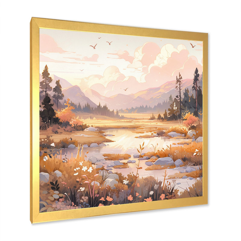 Sommet sérénité - paysages, impressions d'art mural, H 30 po x l 30 po x P 1 po, Cadre doré à une seule photo