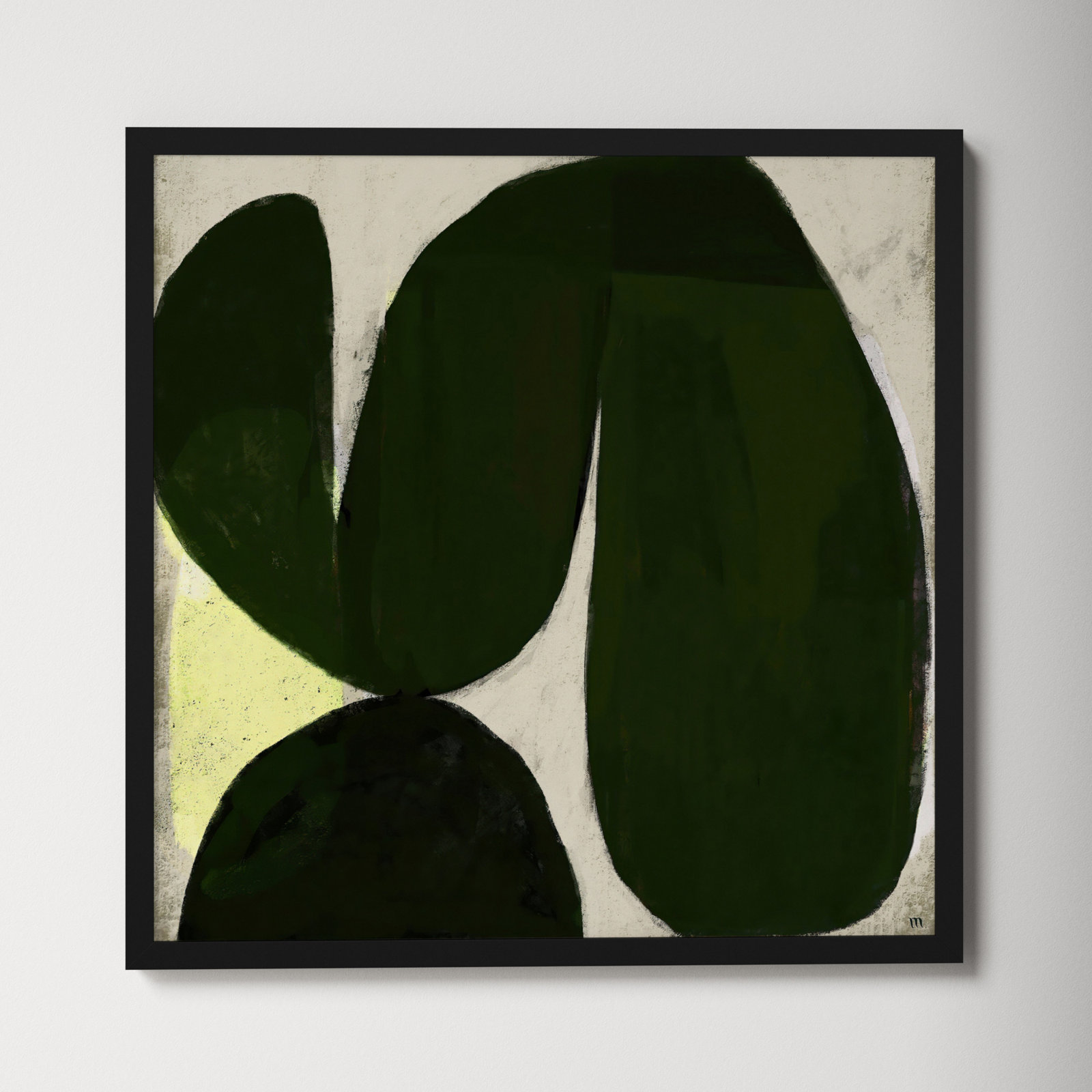 Vanessa "Succulent No. 7" Print, Black, 30" H x 30" W x 1.25" D