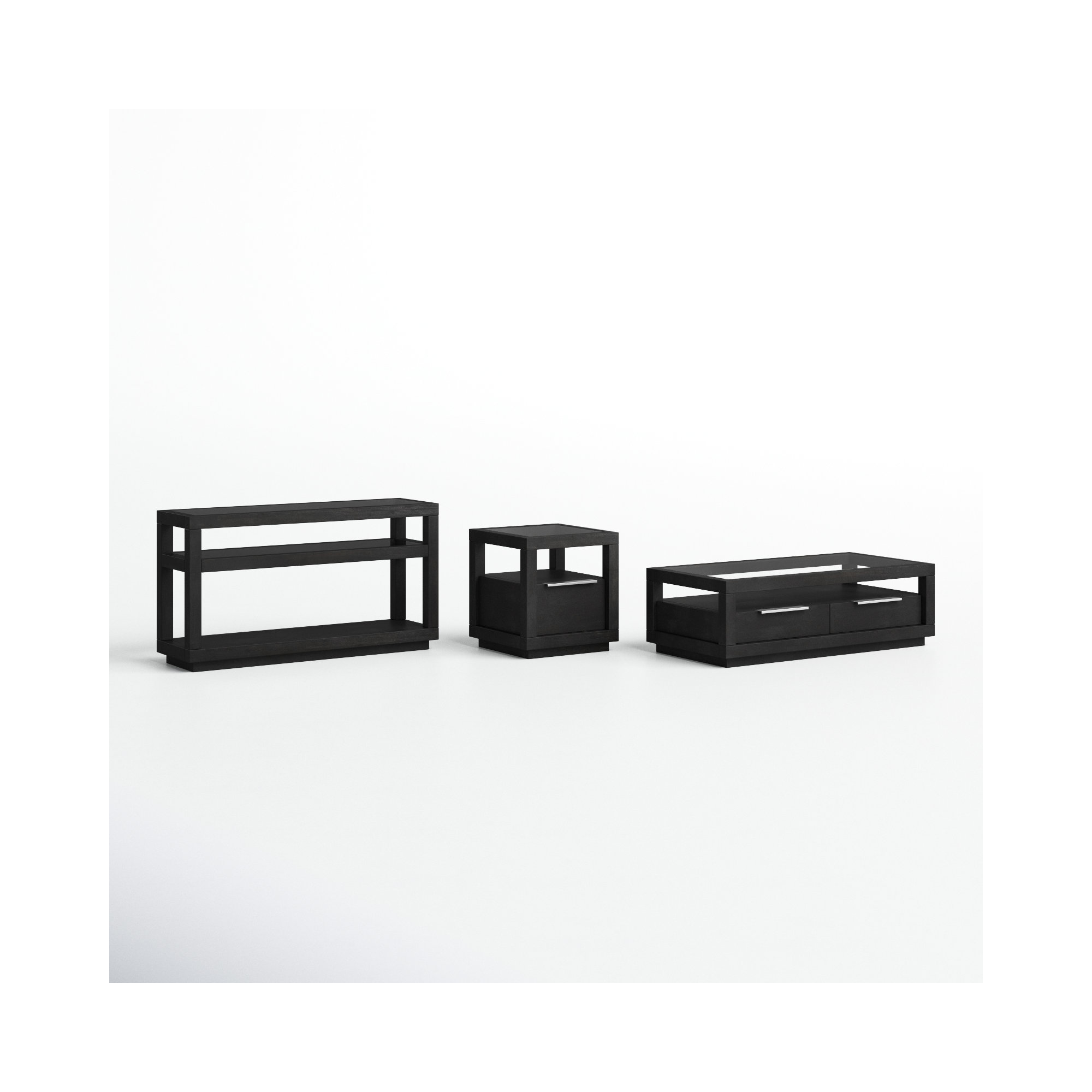 Eloise 3 - Piece Glass Top Living Room Table Set