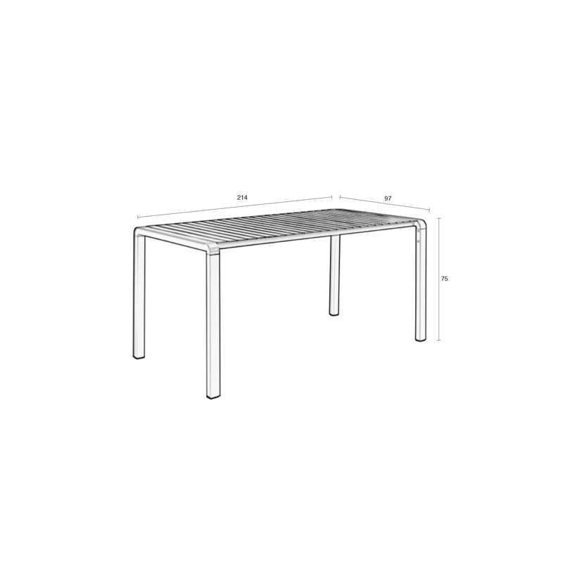 Outdoor Dining Table, White, 30"H x 84"W x 38"D