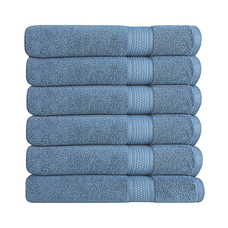 Navjoot - A1HC Premium Hand Towel Set Ultra Soft Quick Dry Soft Highly Absorbent Pack of 6, Bjou Blue