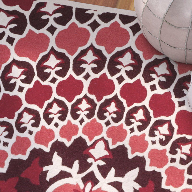 Tapis floral en laine touffeté à la main Miu, Rectangle 2 pi x 3 pi