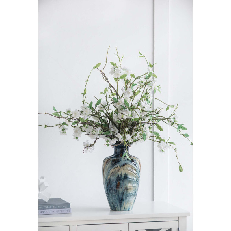 Vase décoratif en céramique émaillée réactive pour décor ou arrangements floraux