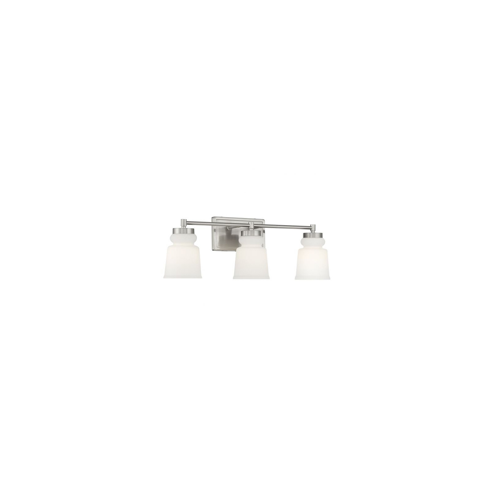 Gruene 3 Light Frosted Dimmable Vanity Light, Brushed Nickel