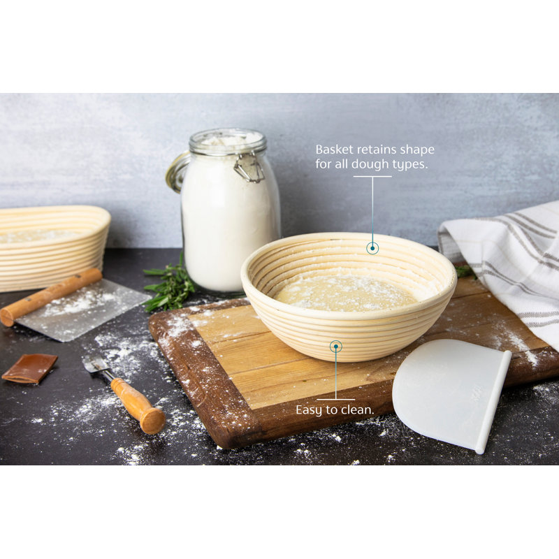Kook 12-Piece Rattan Bread Proofing Basket Set with Tools