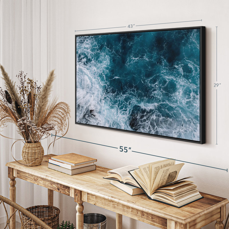 Plage «Blue Ocean Waves Wall Art», H 29 po x l 43 po