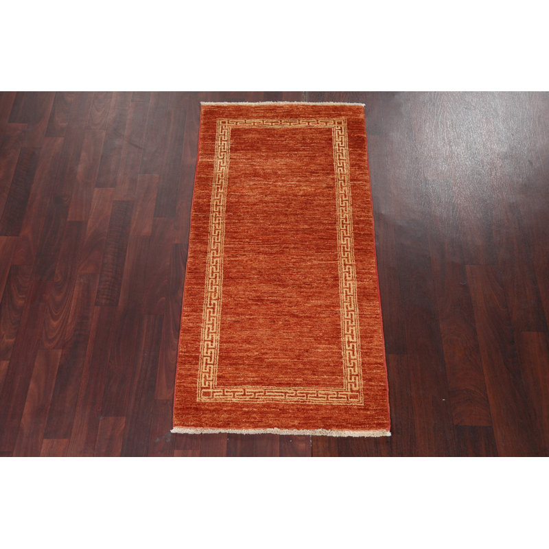 Orange Gabbeh  Oriental Runner Rug 2x5