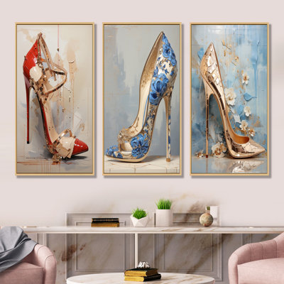 Chic Fashion Heel - Fashion High Heels Canvas Prints Set Of 4