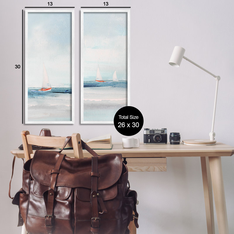  Voiliers près de Shoreline, ensemble de 2 giclées par Sally Swatland, H 30 po x l 13 po
