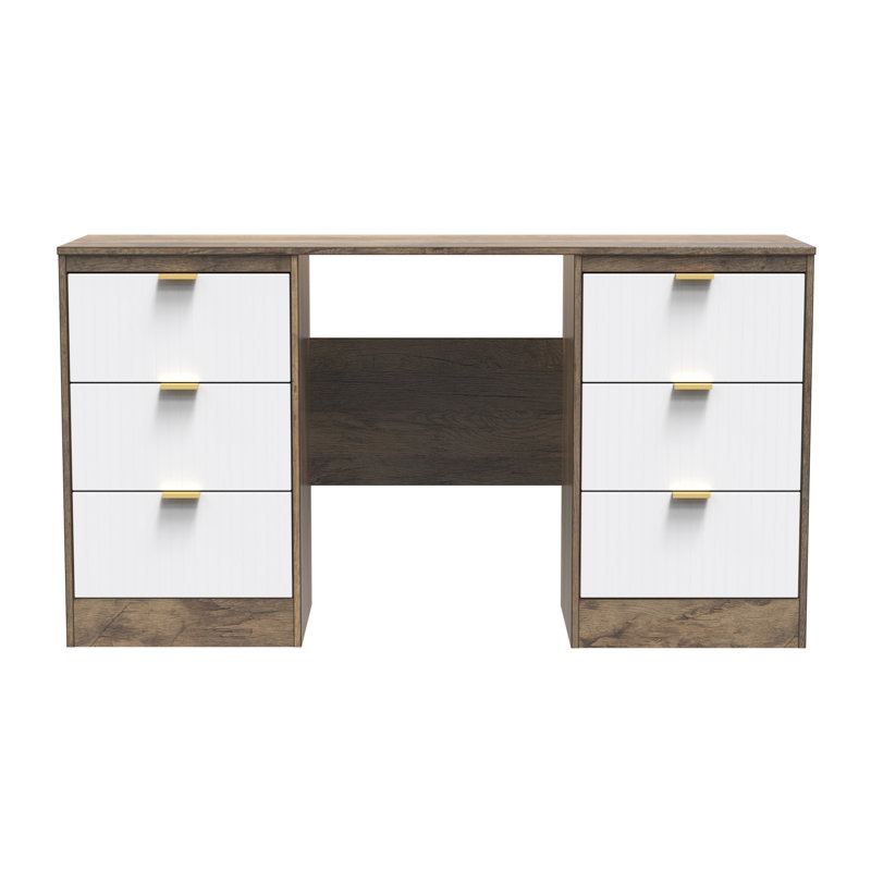 Berklie Dressing Table, White Matt/Vintage Oak