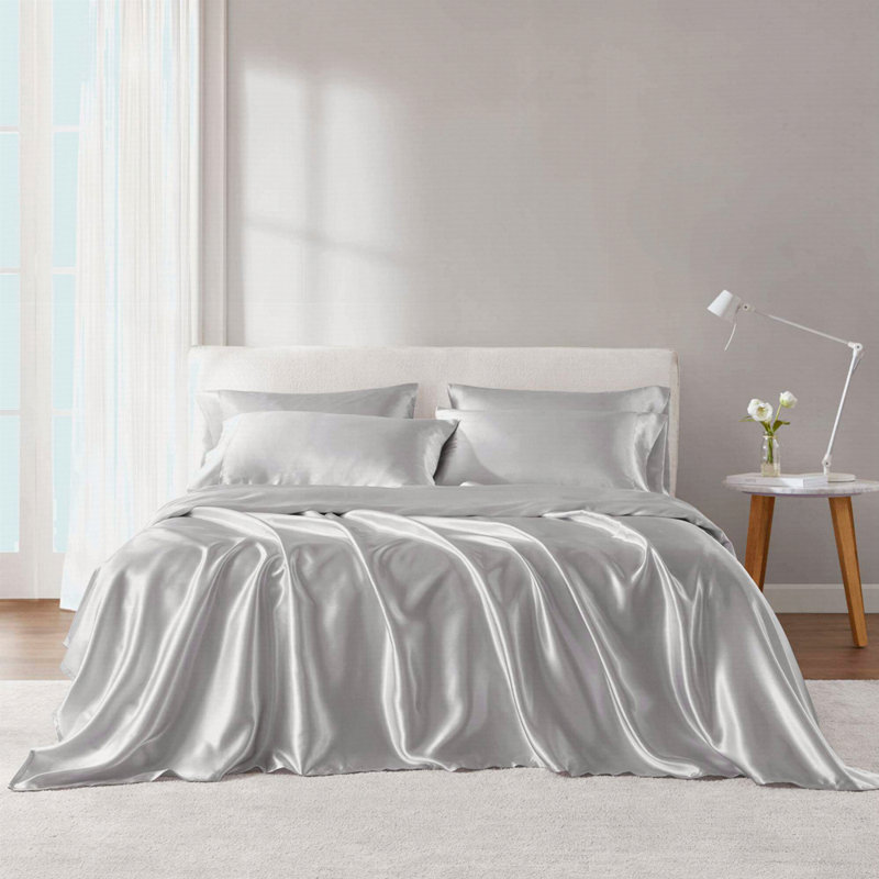 Luxury Sheet Set, Twin Coverlet + 3 Additional Pieces, Light Gray
