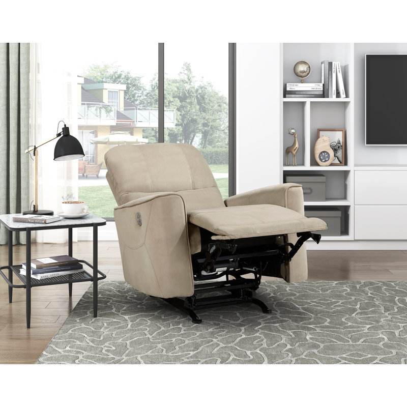 Chaise berçante inclinable 35 po Dille, Velours brun clair