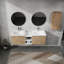 Meuble-lavabo mural avec lavabo et armoire latérale-114705327