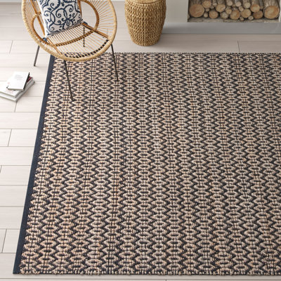Alexandrina Geometric Handmade Power Loom Area Rug in Brown/Black