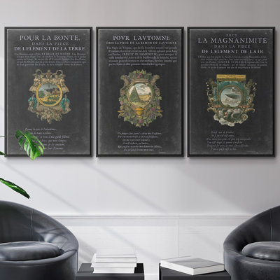" Vintage Bookplate I " 3 - Pieces