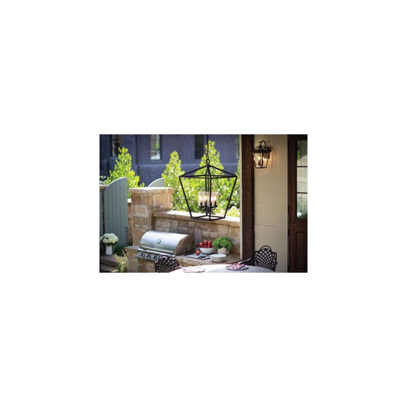 Alford Place 4 -Bulb 24.5" H Outdoor Pendant, Oil Rubbed Bronze, 100W
