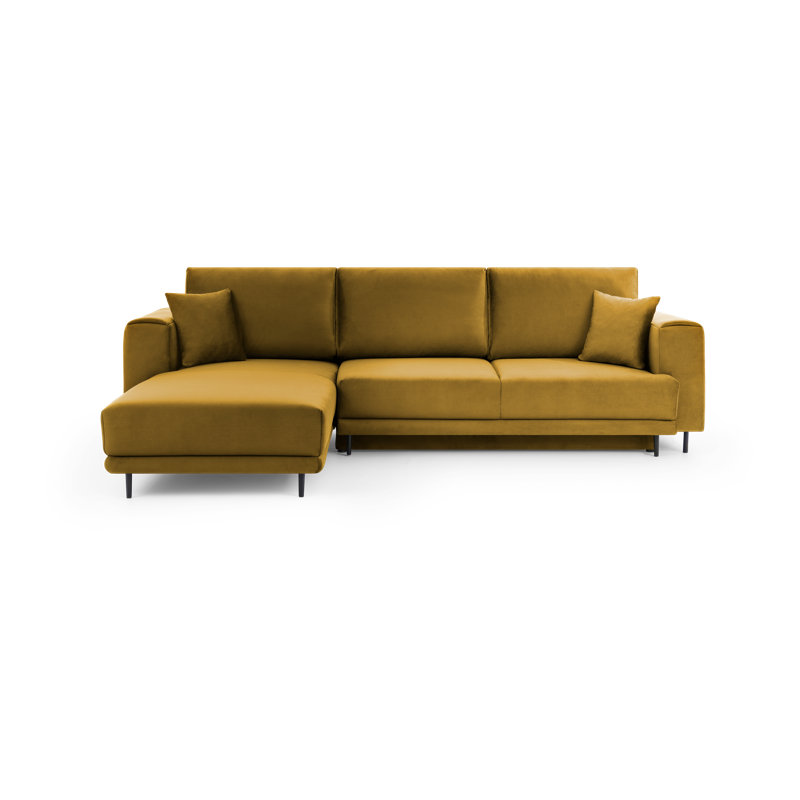 Aecca 4 Seater Sofa Bed, Left facing, Dark yellow