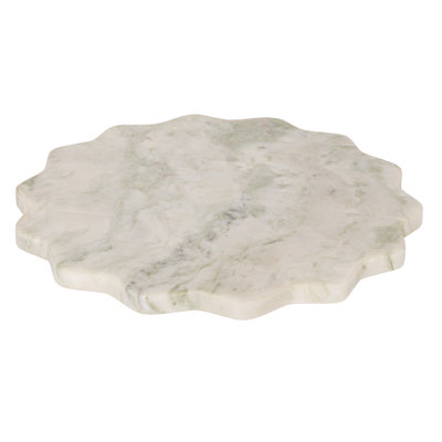 Marble Scalloped Lazy Susan with Iron Base