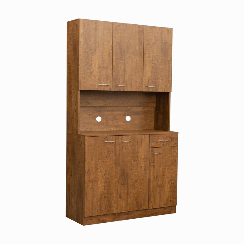 70,87 po de hauteur avec garde-robe et armoire de cuisine, avec 6 portes, 1 tablette ouverte et 1 tiroir pour la chambre à coucher