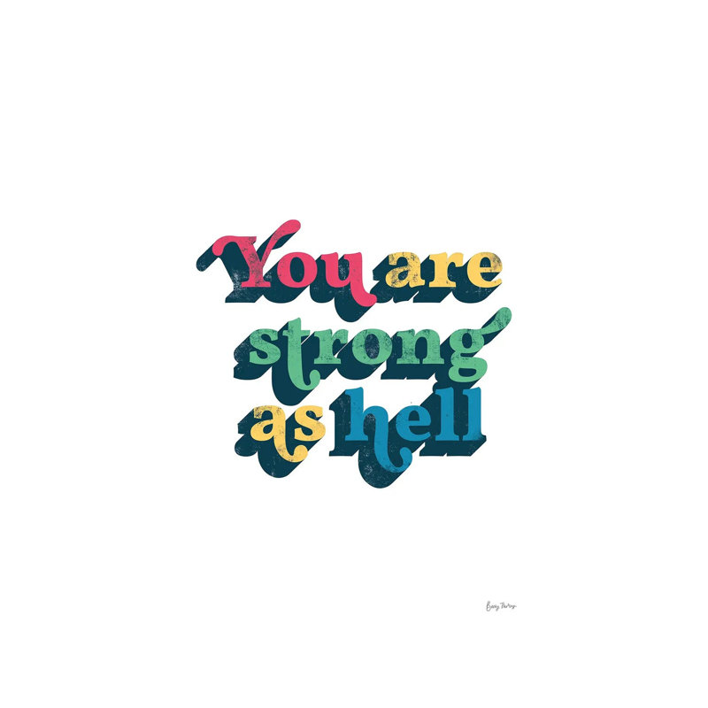 Rainbow You Are Strong Bold by Becky Thorns - 1 Piece Wrapped Canvas Wall Art, 101.6 cm H x 66.04 cm W x 3.175 cm D