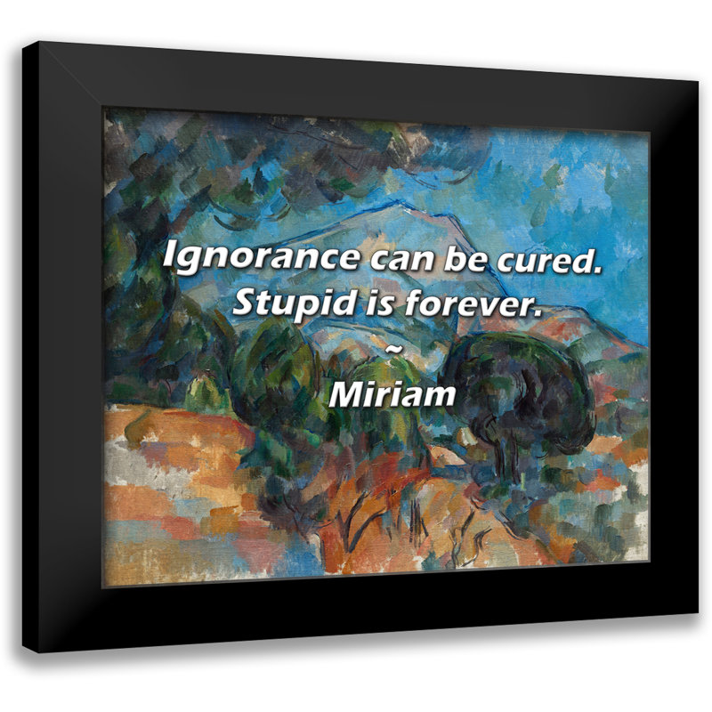 Citation de Miriam: L'ignorance peut être guérie. Stupid est pour toujours.
