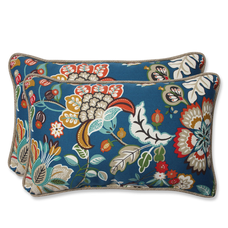 Coussin lombaire intérieur / extérieur Telfair Peacock, H 11,5 po x l 18,5 po