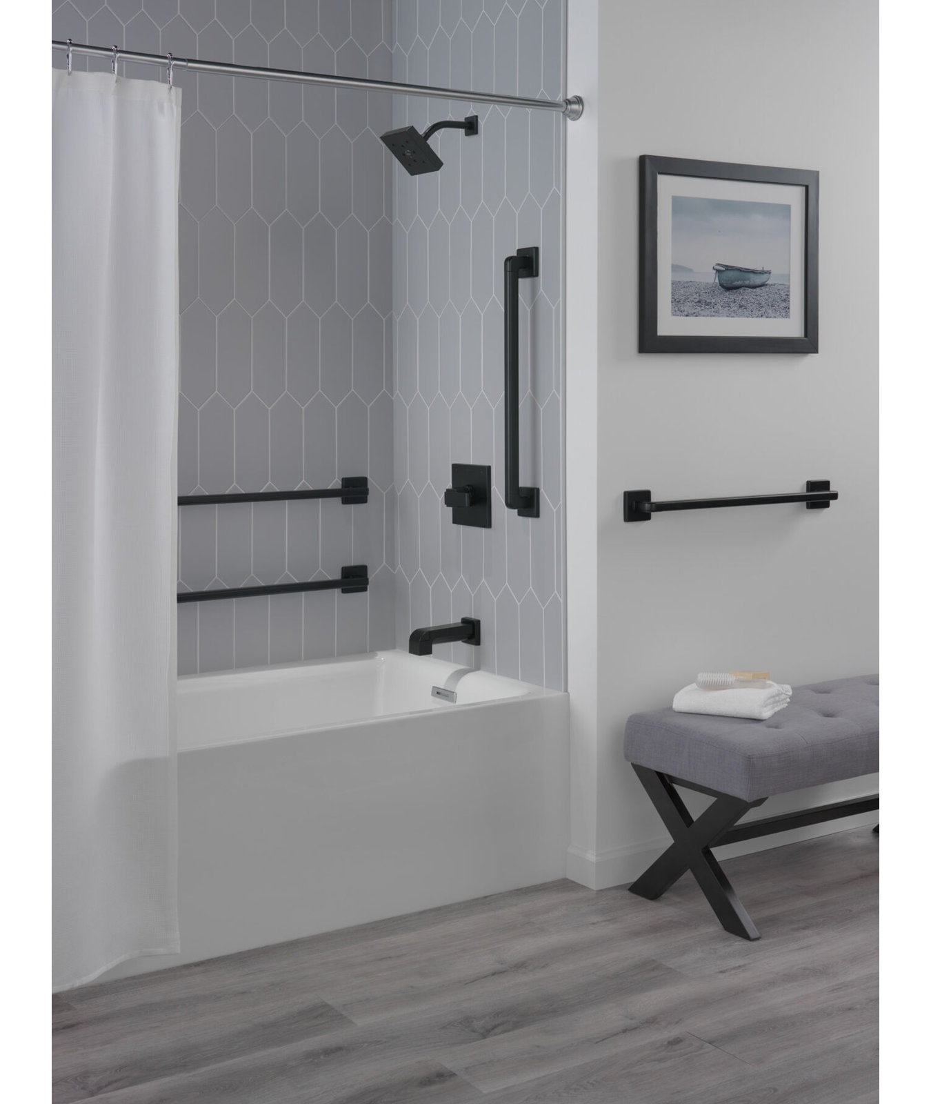 Pivotal® Angular Grab Bar, Matte Black