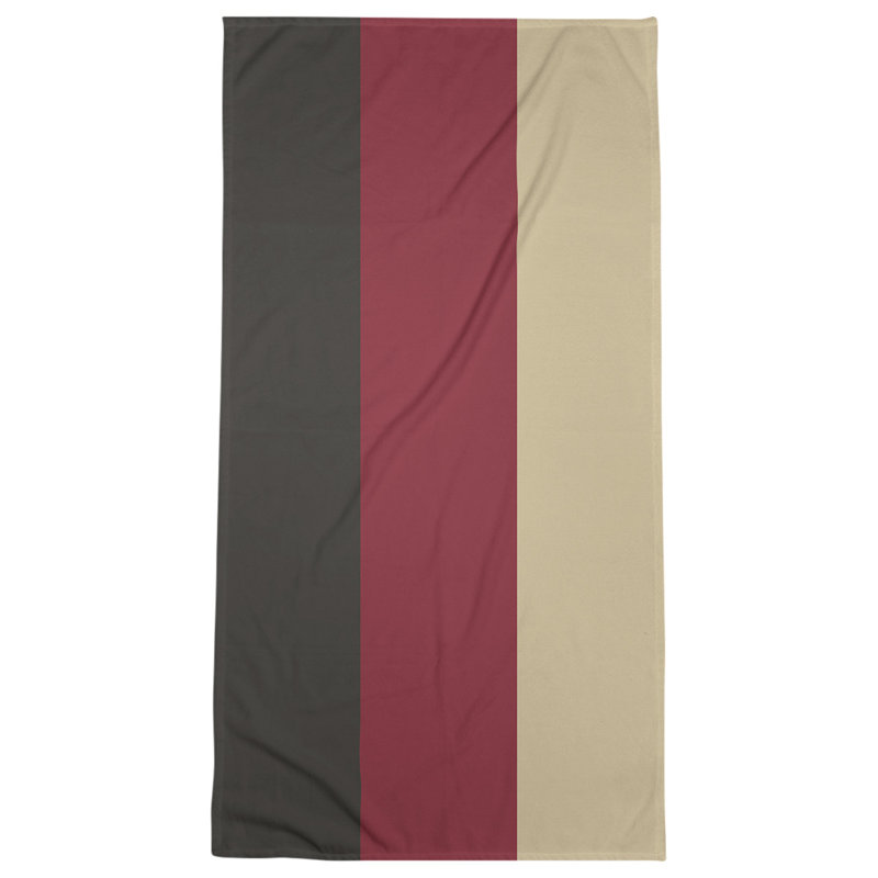 Lightweight Bath Towel, Black/Brick Red/Desert Sand, Poly/Cotton