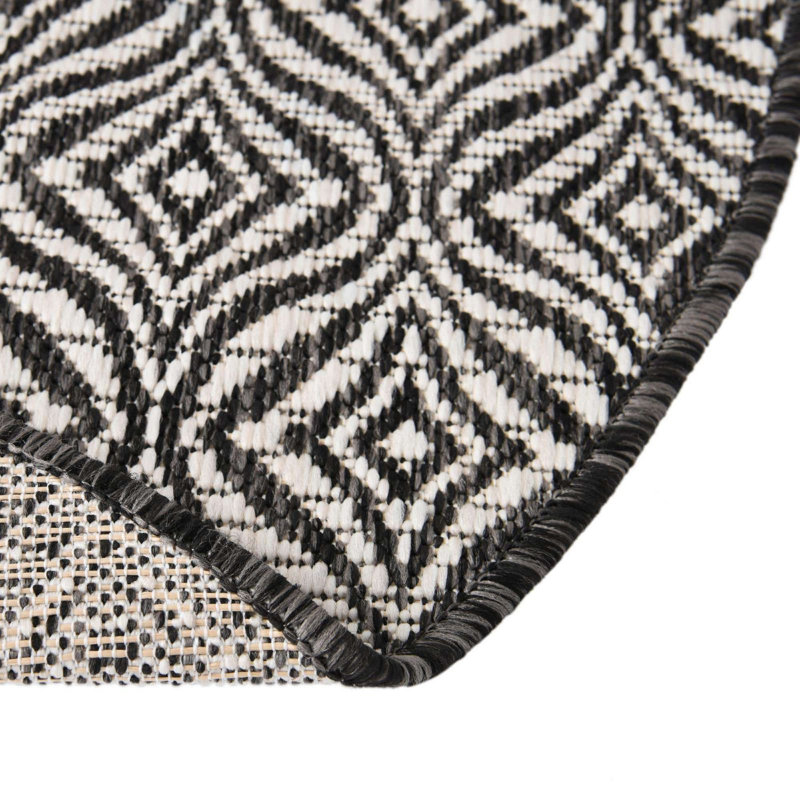 Outdoor Preen Area Rug Gray Color, Round 4'