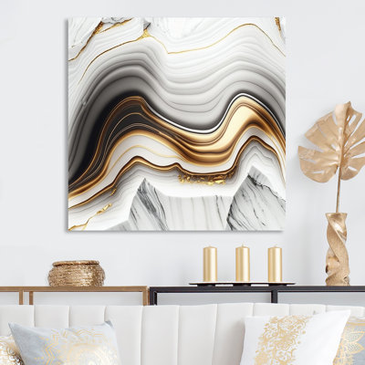 «Abstract Geode Waves Grey III», reproduction sur toile