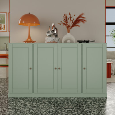 Kweku 100% Solid Wood 65" Sideboard with Raised Panel Doors & Adjustable Shelves