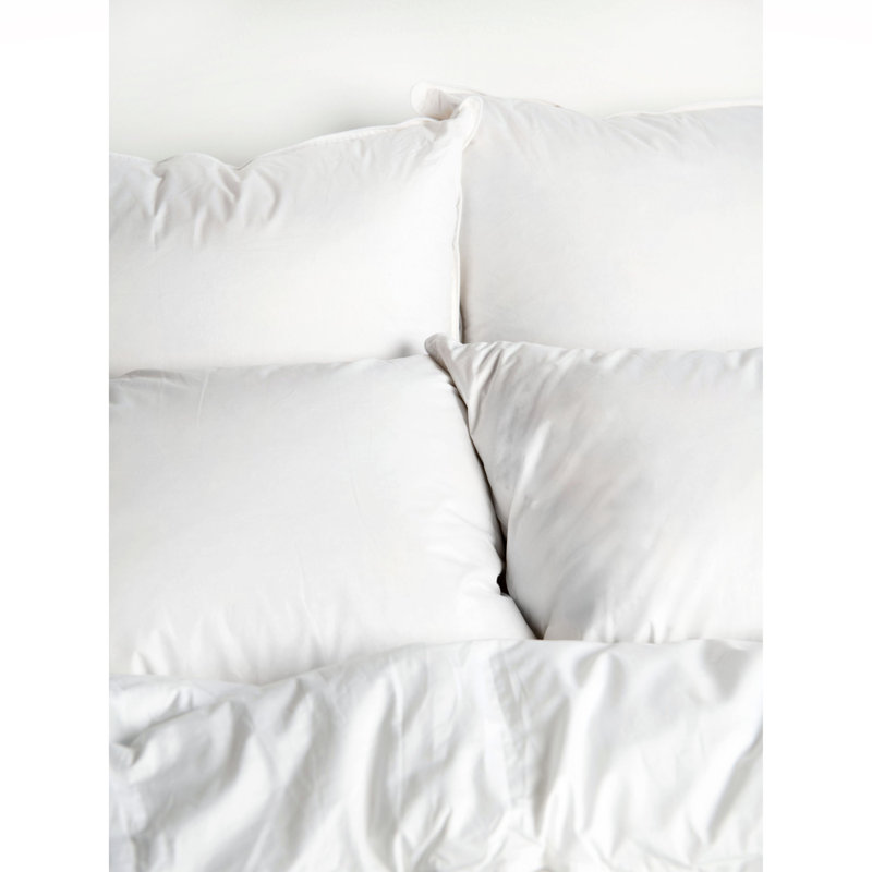 2 Pack Plush White Duck Feather & Down Bed Pillow, Standard