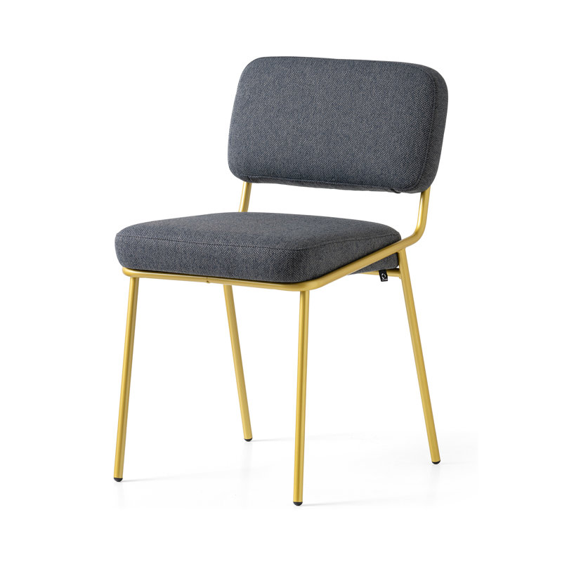 Chaise rembourrée Sixty, Noir, Noir mat