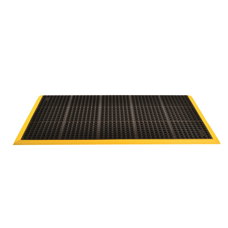 Tapis utilitaire 4 côtés Safety Stance, Jaune / Noir, Carré de 3 pi 2 po x 3 pi 2 po