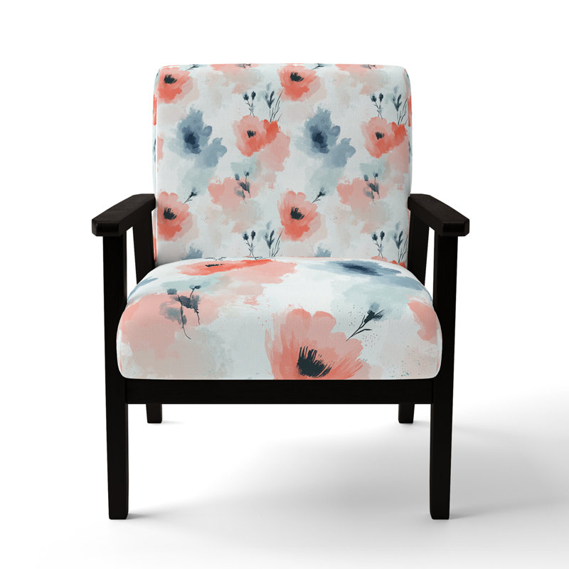 Chaise avec accoudoirs rouges Boho, Accoudoirs carrés noirs