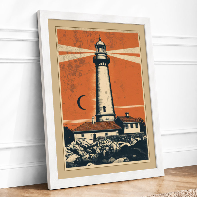 Lighthouse Watch Retro - Print, A3 - 42.0 x 29.7 cm, White